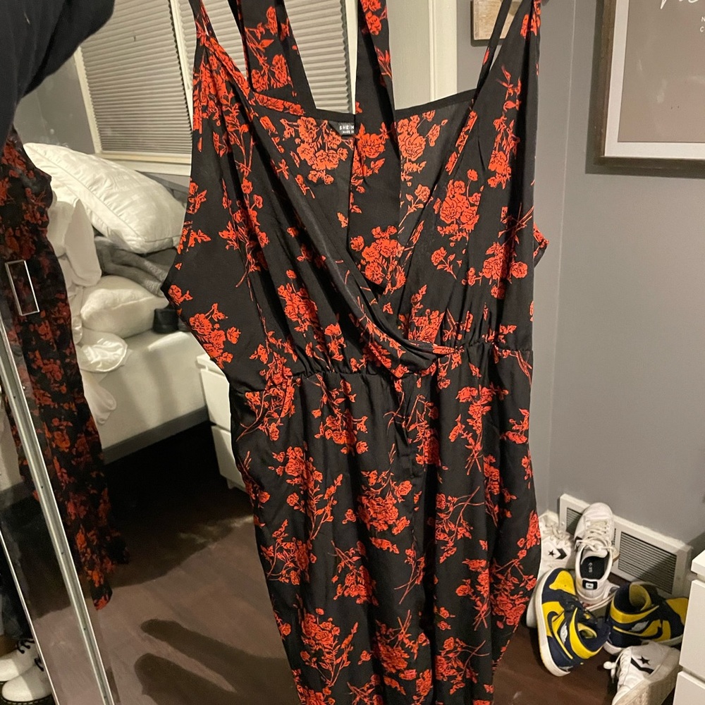 Red and Black Romper